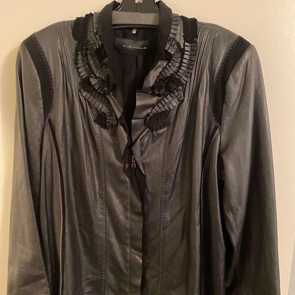 ELIE Tahari Faux Leather Jacket XL